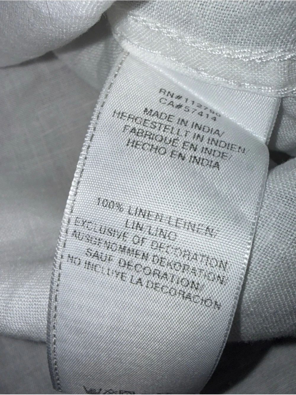 TRUE RELIGION Mens 2XL Slim Button Down 100% Linen Western Yoke Luxury White